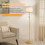 Lampes sur pied dorées à intensité variable pour le salon, ampoule à DEL de 11 W incluse, lampe sur pied avec marbre, grand lampadaire avec abat-jour en lin blanc pour chambre à coucher