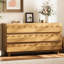 Commode avant moderne en chêne, commode de rangement multifonctionnelle à 6 tiroirs pour la maison