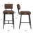 Modern 26" Counter Height Bar Stools with Backrest, Faux Leather Upholstery, Sturdy Metal Legs-752483419
