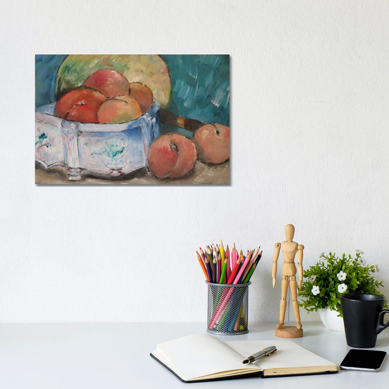 Fruit Bowl by Paul Cezanne - Wrapped Canvas Painting, 20.32 cm H x 30.48 cm W
