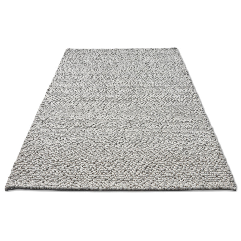 Pebbles Handmade Solid color Pitloom Ivory Bubble Textured Wool  Area Rug By Tufty Home, Rectangle 2' x 3'