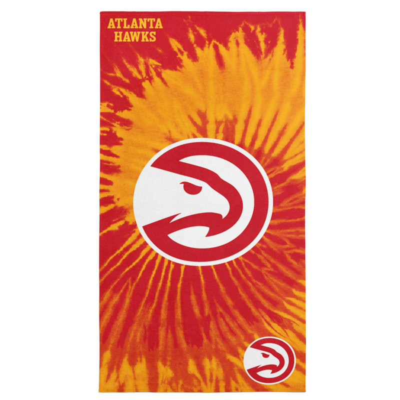 NBA Psychedelic Beach Towel, Soft Colorful Basketball Fan Pool Towel, 30 x 60 Inches, Atlanta Hawks