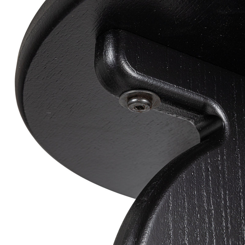 Scalloped Edge Accent Table in Matte Black Finish, Black