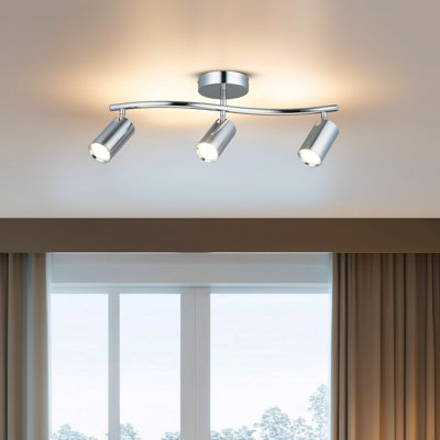 Lustre antique en laque, structure en métal, 9,8 x 9,8 x 1,2 pouces | Type de douille: 3 x GU 10 Max 7W, ampoule incluse | Élégant luminaire pour salon et salle à manger, design élégant et durable, classé IP20