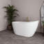 Baignoire autoportante blanche lustrée 55 "avec drain interne Streamline-108964770