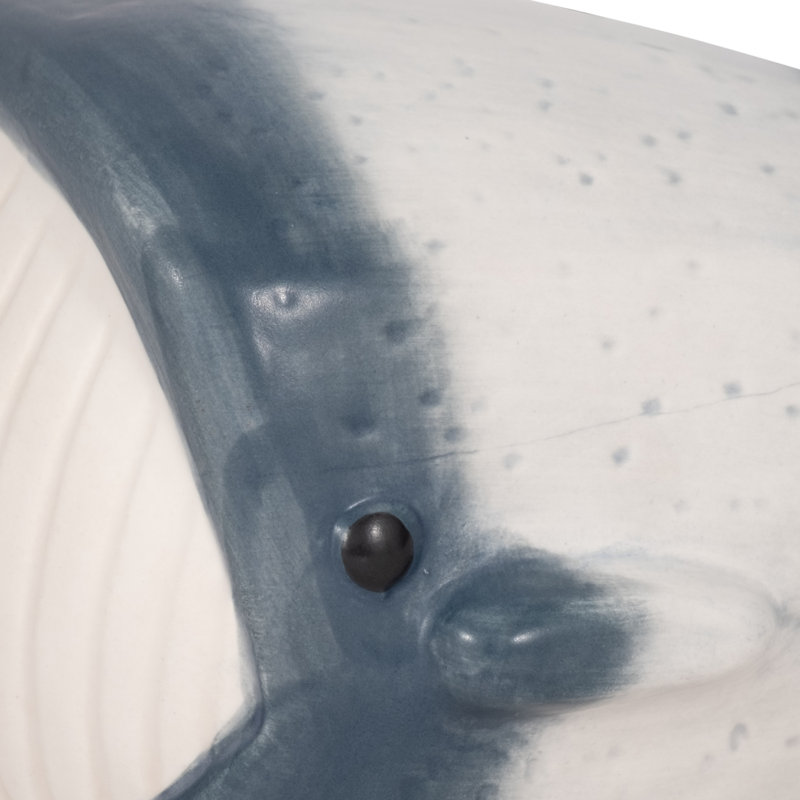 Baleine bleue, bleu / blanc, H 5 po x l 6 po x P 5 po