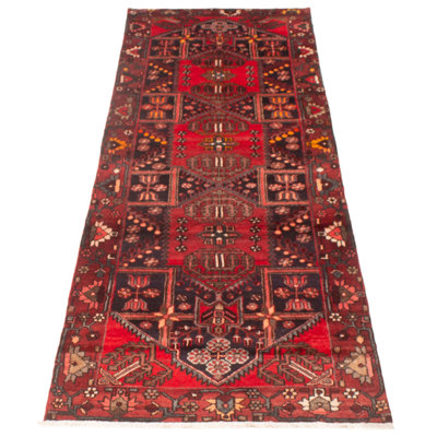 Tapis de couloir rouge unique en laine 3 pi 8 po x 10 pi 6 po Flaxville