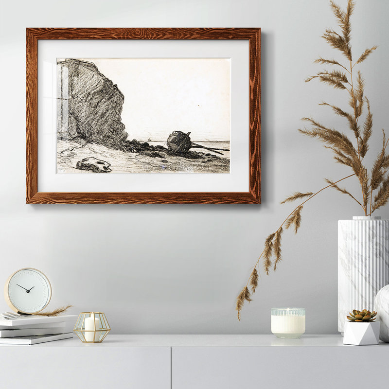 «Barque On The Sand Near Sainte», reproduction d'art sur papier, Érable, H 18 po x l 26 po x P 1,5 po