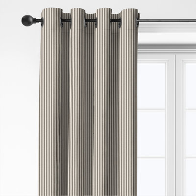 Panneaux de draperie à œillets Cruz / Ticking Cruz (avec 2 panneaux) l 50 po x L 132 po (taille par panneau)