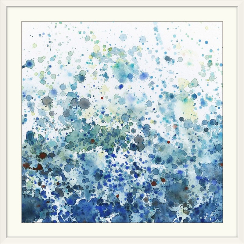 « i » megan meagher, reproduction d’art Speckled Sea, Cadre blanc, H 32 po x l 32 po x P 1 po