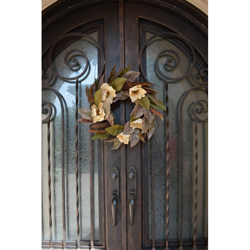 24-inch Artificial Magnolia Pine Thanksgiving Wreaths