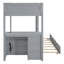 Lit superposé gris Twintwin avec bureau, lit gigogne et rangement - Améliorez le style d'utilisation de votre chambre à coucher, avec bureau fonctionnel pour lit gigogne