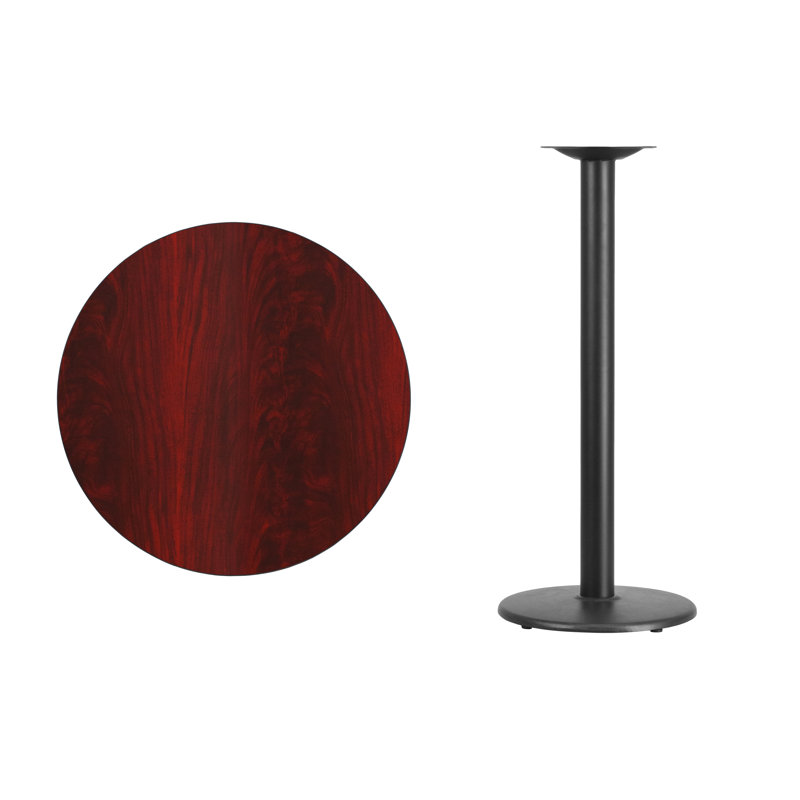 Contemporary 30'' Round Mahogany Laminate Bar Height Table