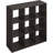Simple Open Back Cube Storage Organizer, Standing Shelf, 9-Cube, Dark Oak