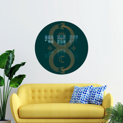 Infinity Glass Ouroboros Wall Art Featuring Modern Design with Personalized Gift Box Ideal for Unique Gifts or Bridesmaid Presents