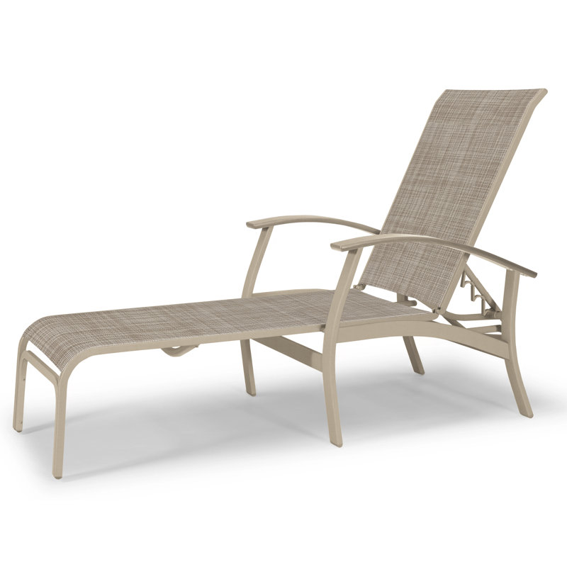 Askar Outdoor Rust-Resistant Metal Chaise Lounge, Desert P60, Textured Desert, Bristol Taupe Sunbrella®