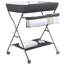 Table à langer pliante portative avec roues - Station de couches réglable en hauteur avec coussin imperméable et organisateur de rangement pour chambre de bébé-692492869