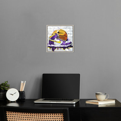 Purple and Yellow Sneaker Canvas Urban Art Prints by Notoriart
