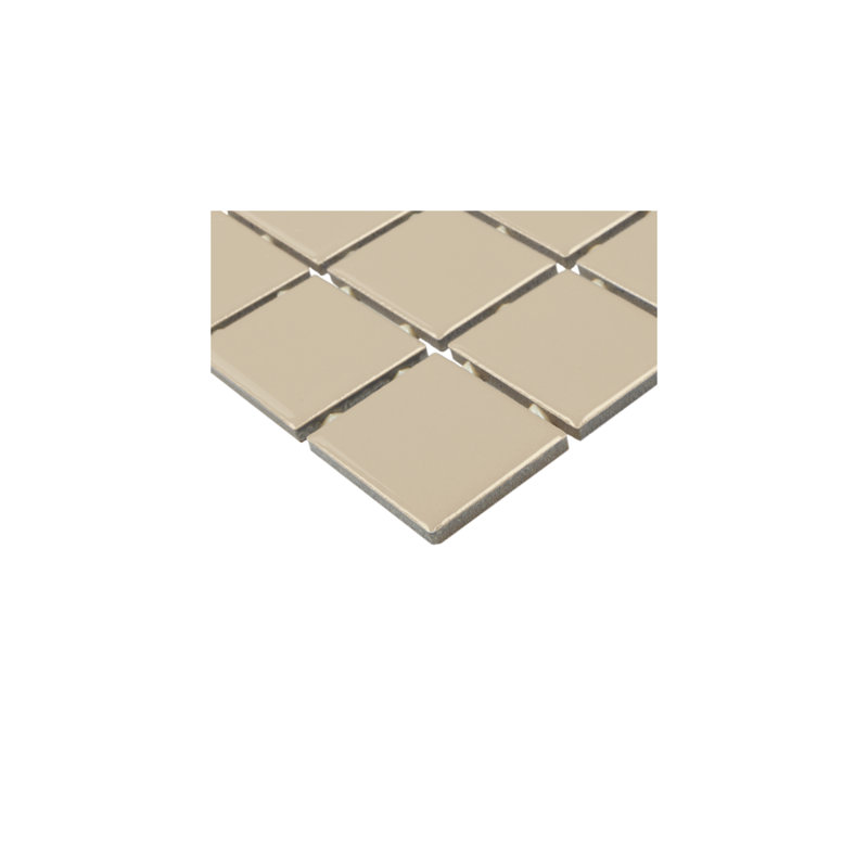 Color Wheel Mosaics 2" x 2" Straight Joint Mosaic (Set of 12), Urban Putty