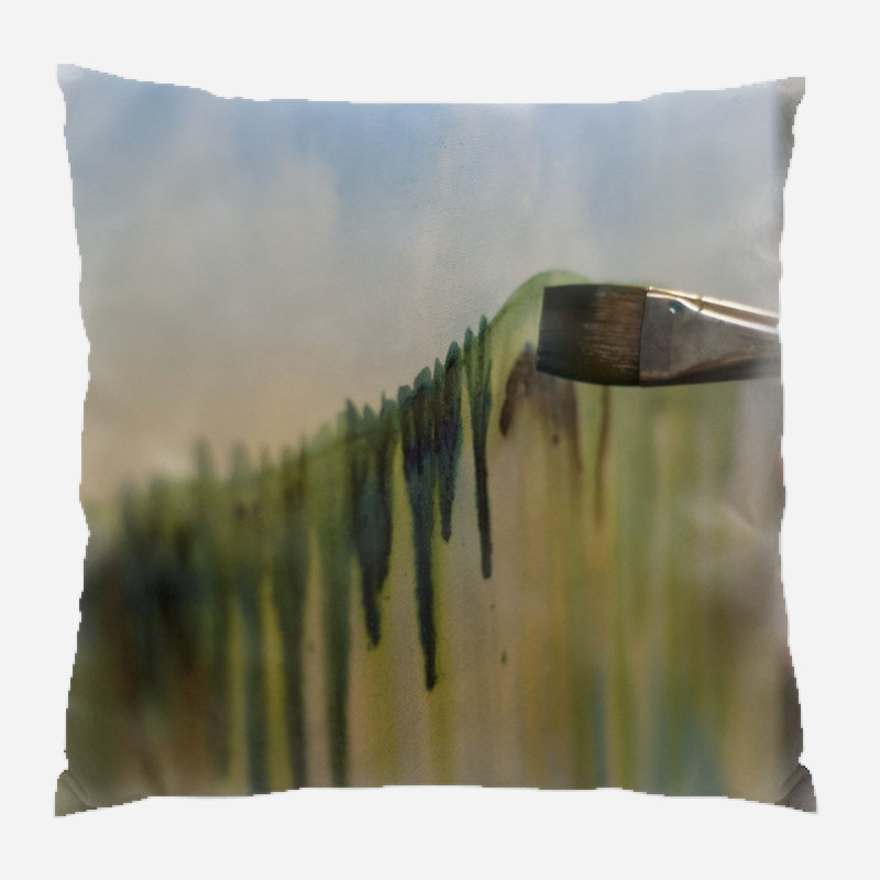 Coussin décoratif painting Massengill, Microsuède, Intérieur