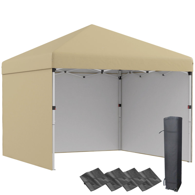 Pop Up Canopy Tent With 3 Sidewalls, Leg Weight Bags And Carry Bag, Height Adjustable, Instant Party Tent Event Shelter Gazebo