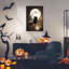 Art mural d'Halloween fantôme et chat noir sans cadre 24 po x 36 po