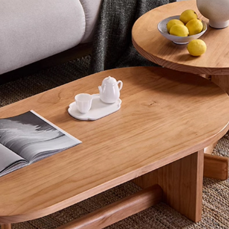 Table basse en bois massif personnalité personnalité, H 15,74 po x L 47,24 po x l 23,62 po
