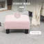 Repose-pieds en rose - Cube rembourré en lin pour le salon, siège confortable rembourré en mousse éponge 24D, structure en bois massif et 4 pieds, léger et facile à déplacer, L 15,75 po x l 11,75 po, H 9,5 po, 220 lb