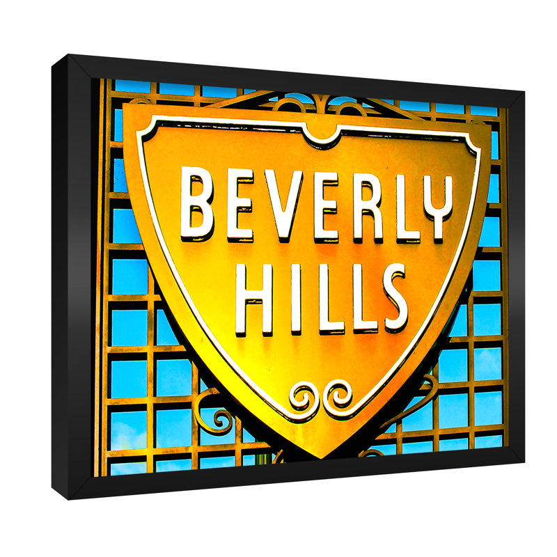 Beverly Hills, Los Angeles, Californie - reproduction de photo sur toile, H 16 po x l 20 po x P 0,75 po, Toile encadrée noire