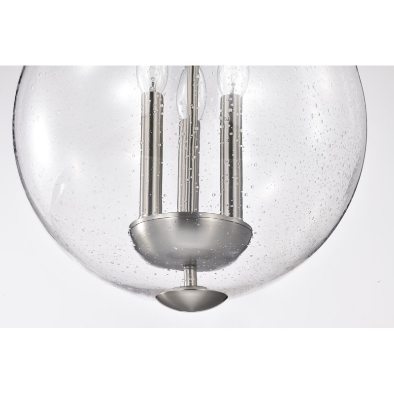 Luminaire suspendu urne 3 lumières Avard, Nickel brossé