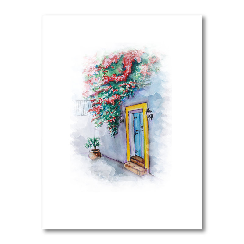 Illustration florale de porte III - Peinture, H 20 po x l 12 po x P 1 po, Toile tendue
