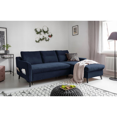 Ecksofa Stylish Stan aus Samt mit Bettfunktion