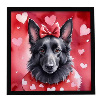 Belgian Sheepdog My Valentine Framed Metal Print