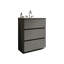 Meuble-lavabo moderne pour salle de bain - Conception ergonomique et spacieuse de 61 cm Gris, optimise l'espace