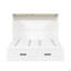 Lit escamotable pleine grandeur Farmhouse avec station de charge, lit plateforme pliable avec grand tiroir de rangement