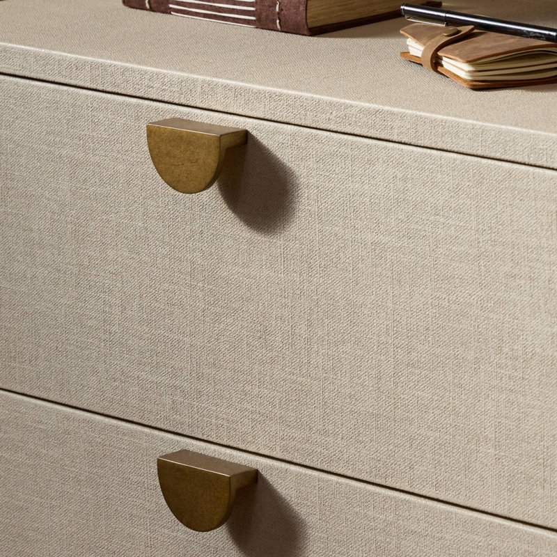 Cressida Nightstand-Ivory Painted Linen, Ivory Painted Linen
