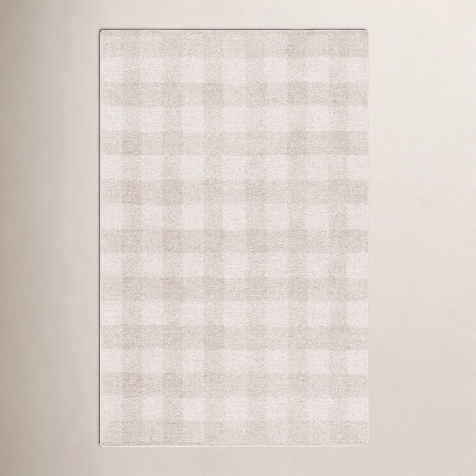 Hand-Tufted Wool Checkered Rug, Rectangle 6' x 9'