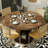 5-piece Round Pedestal Dining Set With Cane Back Cantilever Chairs-1695141947