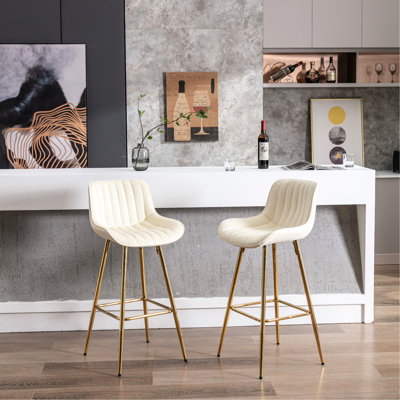 Ensemble de 30 tabourets de bar 30 po avec tabouret de comptoir en velours chromé