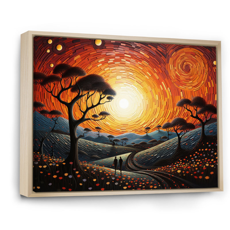 Paysage romantique aime «Journey II», Cadre naturel flottant, H 30 po x l 40 po x P 1,5 po