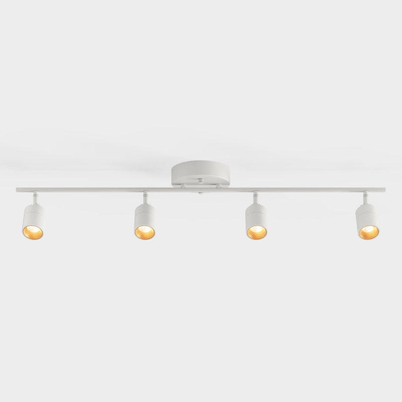 Shura 4-Light Integrated LED Track Light w/ Rotatable Heads, 3 ft. Track Lighting Kit, 3000k, 2240 Lumen, White