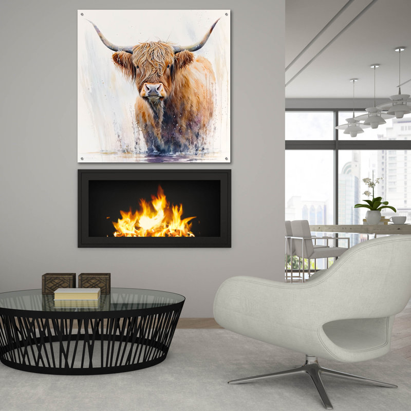 Art mural en verre «Big Red» par The Golden Valley, H 36 po x l 36 po x P 0,2 po