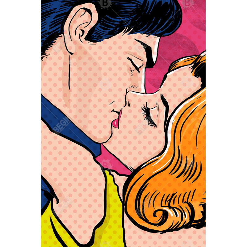 «Pop Art Style Couple» sur toile