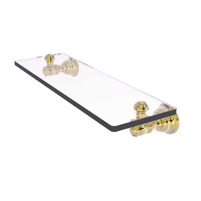 Tablette décorative en verre Freyja, H 2,4 po x l 16 po x P 5,54 po, Laiton non laqué