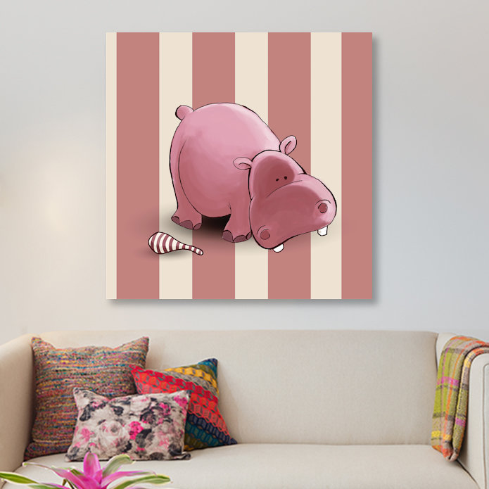 « hippopotame ii », impression sur toile, H 37 po x l 37 po x P 1,5 po, Toile tendue