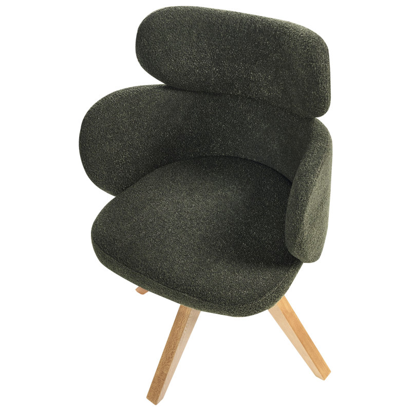 49cm H Upholstered Wing Back Side Chair, Green