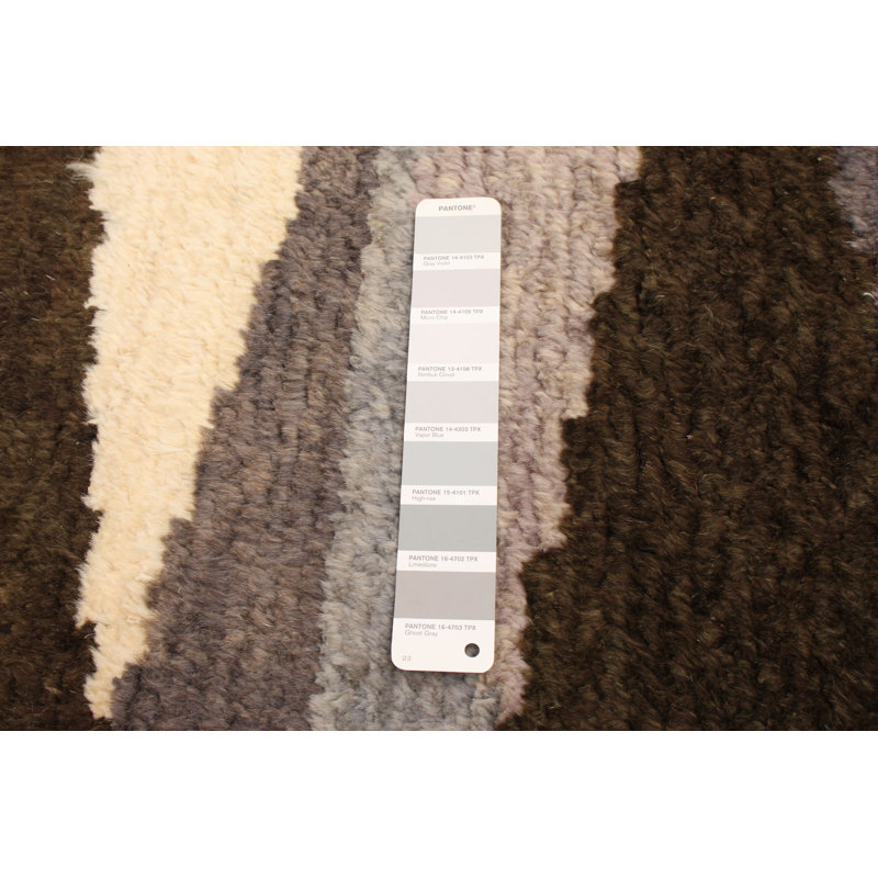 Tapis décoratif en laine noué à la main de conception unique 4 pi 10 po x 8 pi 4 po noué à la main New Age