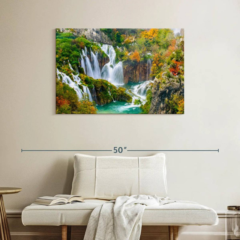 Automne cascades de Plitvice, H 26 po x l 39 po