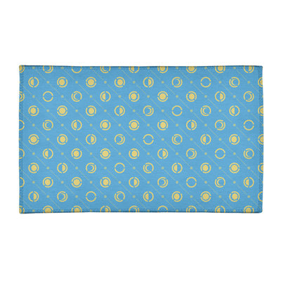 Tapis bleu/jaune lune phases