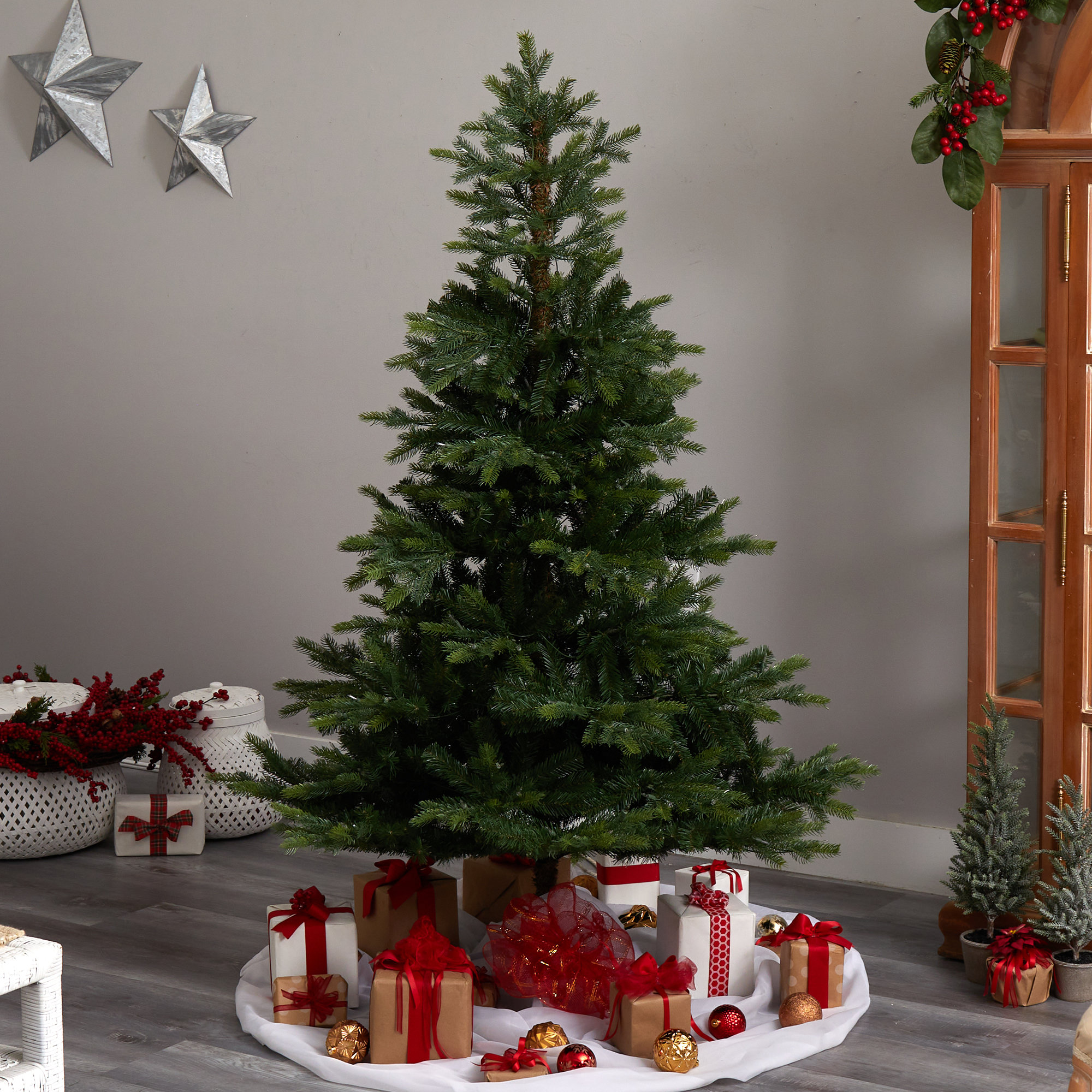 The Holiday Aisle® Green Realistic Artificial Spruce Cashmere Christmas Tree & Reviews Wayfair